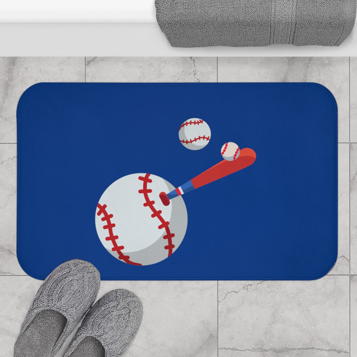 Baseball Days Bath Mat